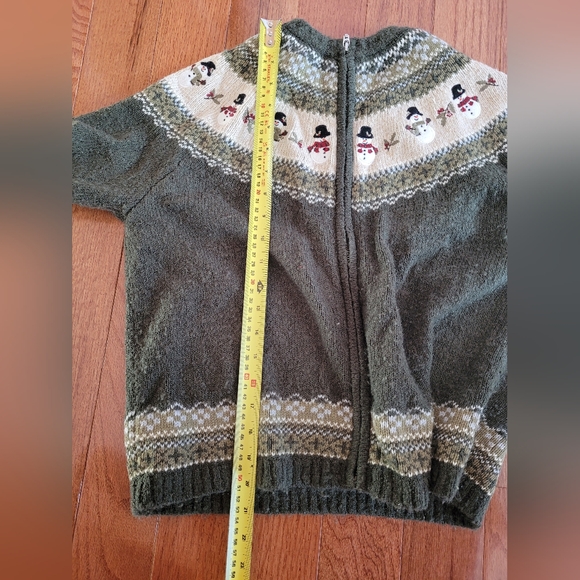 Vintage Croft & Barrow Christmas Silk Blend  Sweater Petite M Cardigan Women - Picture 7 of 8
